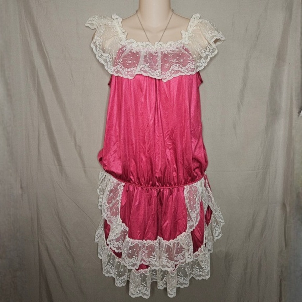 Vintage Satin Lace Lingerie Nightgown